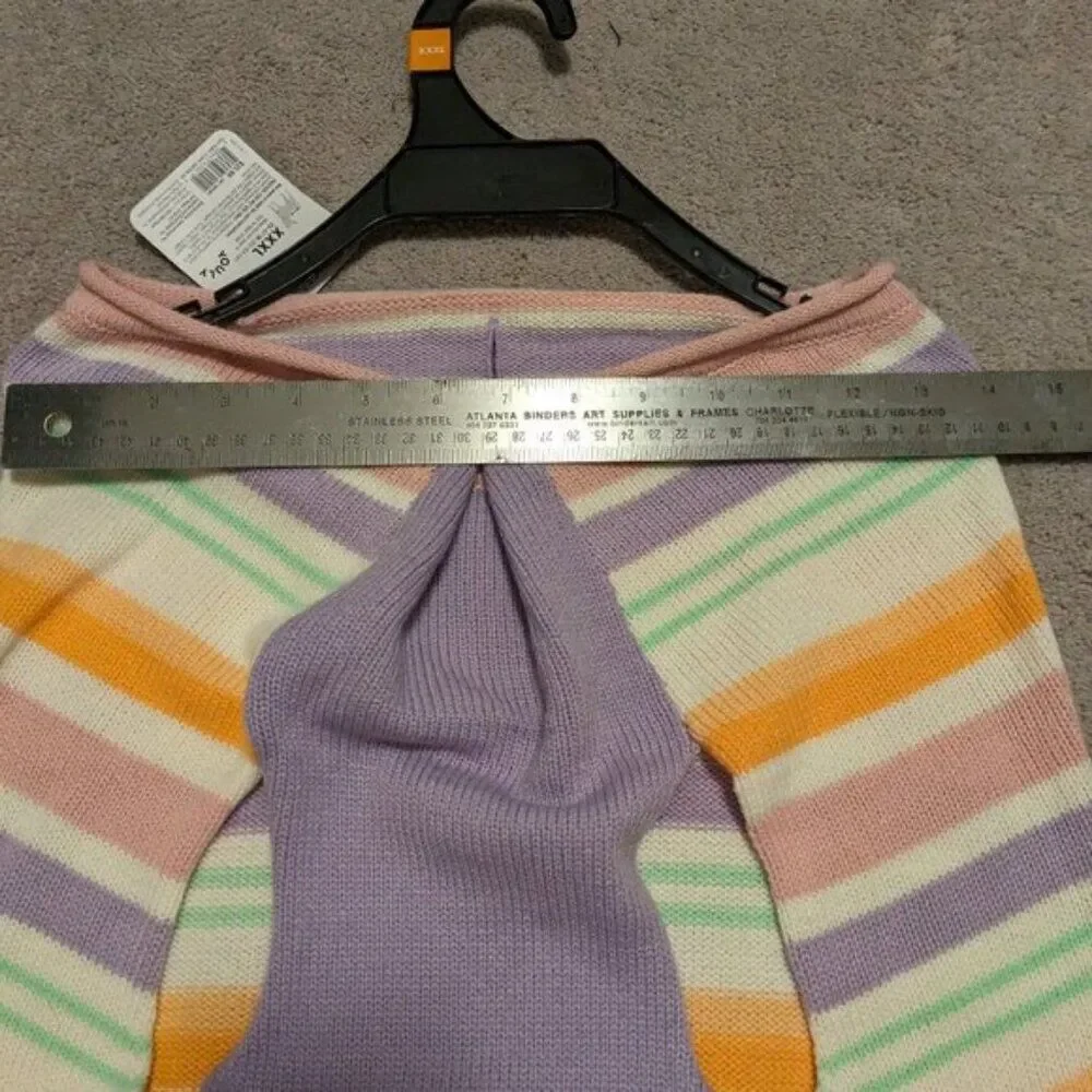 Striped Ribbed Knit Youly Dog Sweater - The Hipster NWT XXXL